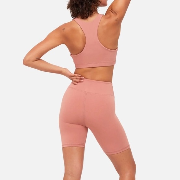 NWT Mate the Label Organic Stretch Rose Sports Bra and Biker Short Set - Picture 9 of 9